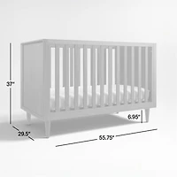 Tatum Walnut Mid-Century Wood Convertible Baby Crib