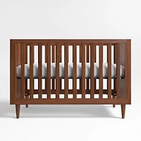 Tatum Walnut Mid-Century Wood Convertible Baby Crib