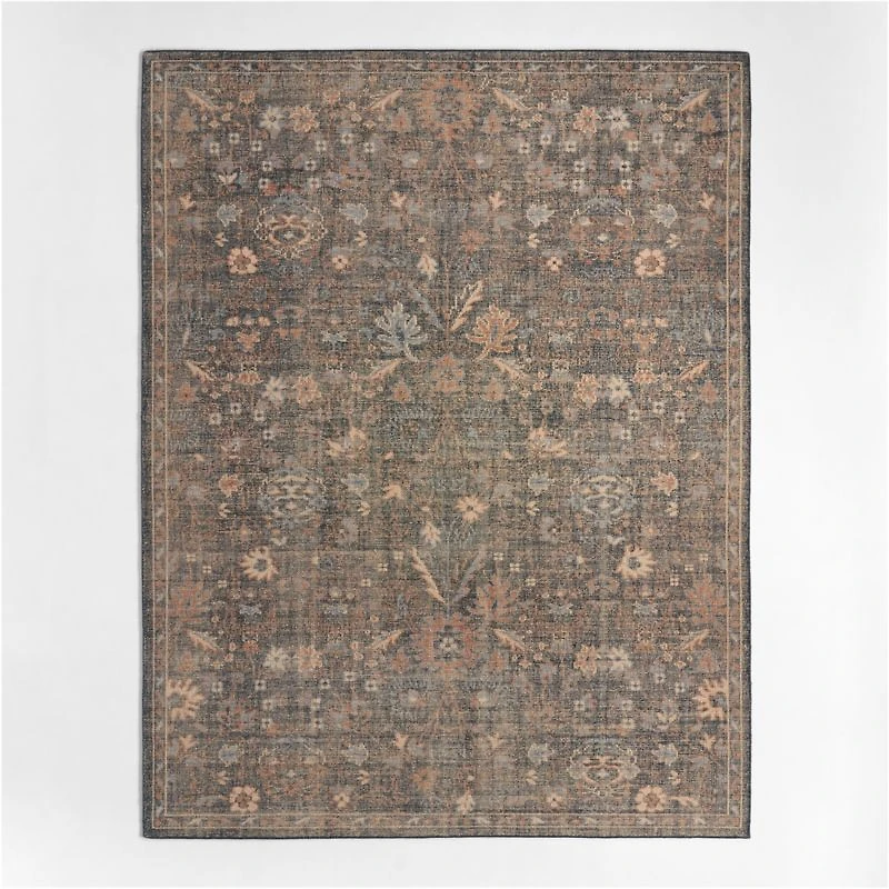 Tavira Performance Traditional Blue Handknotted Area Rug 6'x9'