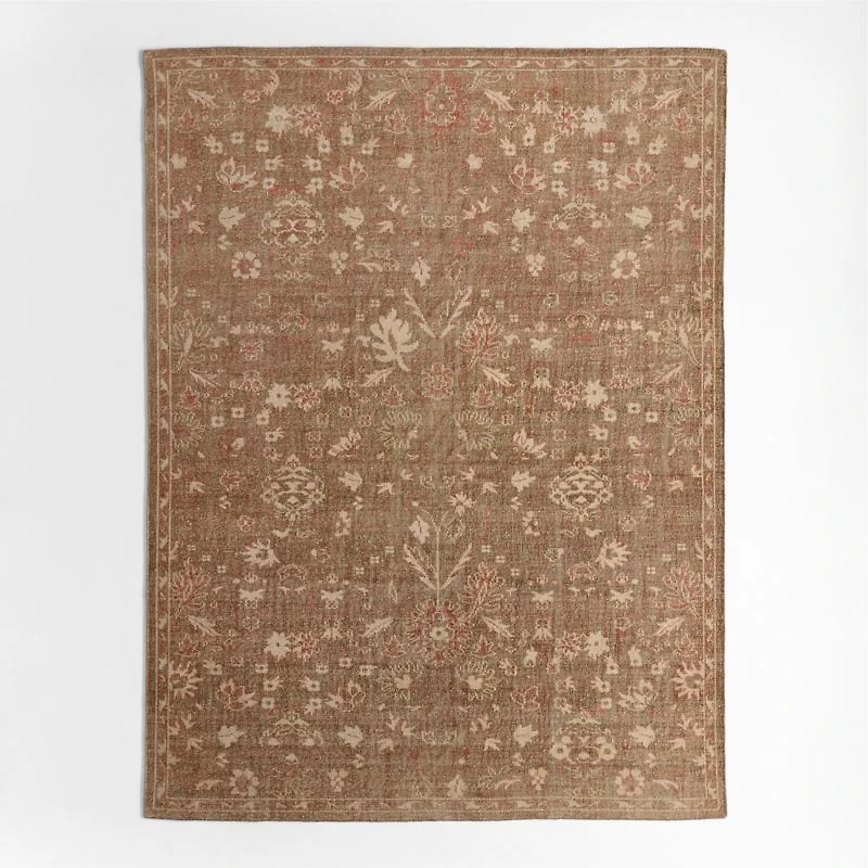 Tavira Performance Traditional Rust Red Handknotted Area Rug 8'x10'