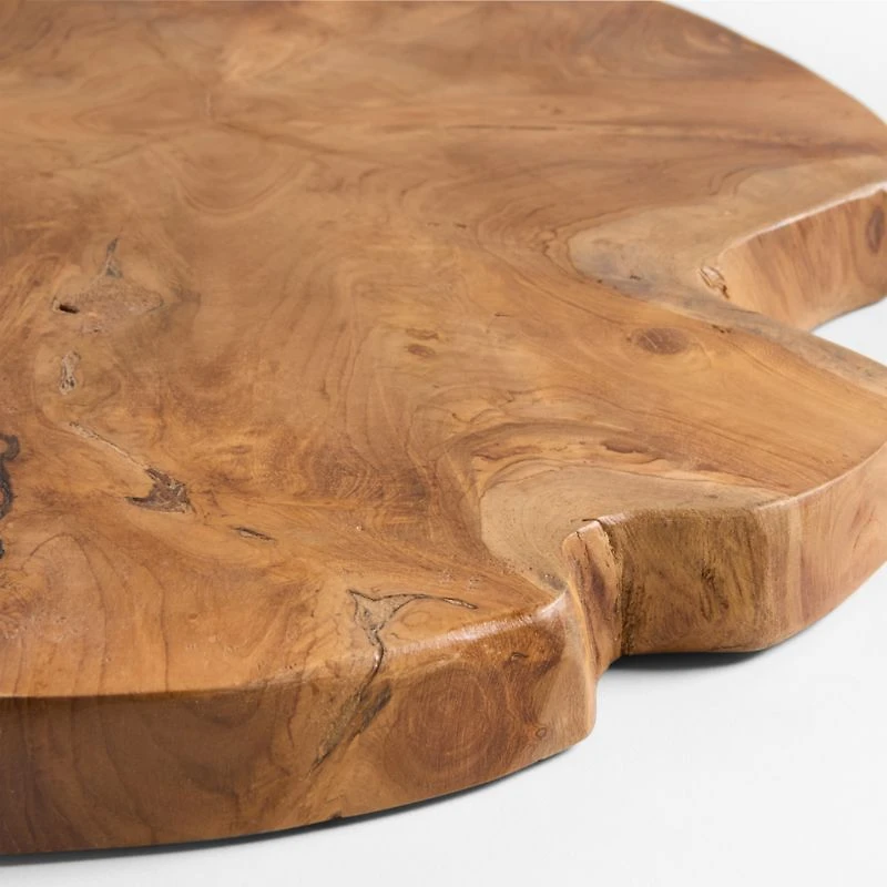 Teak Root Wedge Wood Serving Board