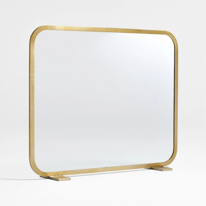 Telum Brass Glass Fireplace Screen
