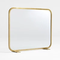 Telum Brass Glass Fireplace Screen