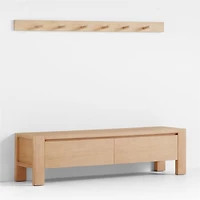 Terra Natural White Oak Wood 2-Piece Entryway Set with Bench