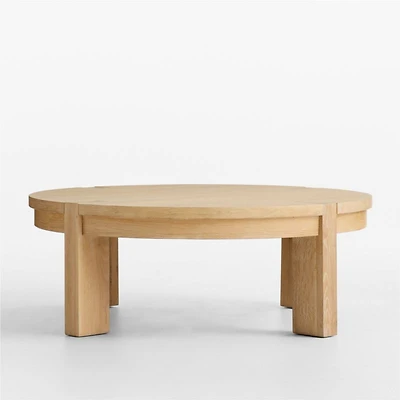 Terra Natural White Oak Wood 44" Round Coffee Table