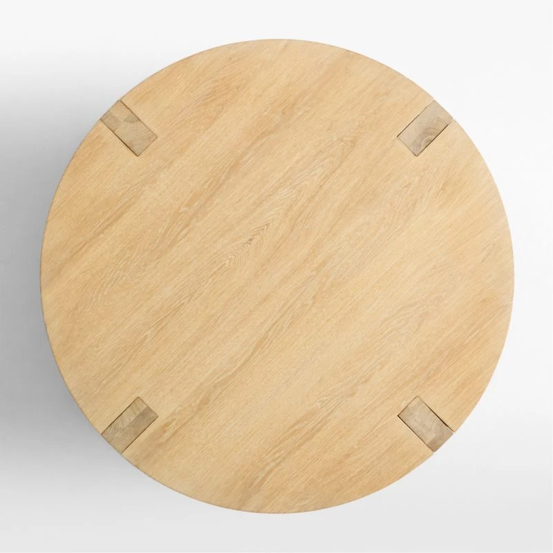 Terra Natural White Oak Wood 44" Round Coffee Table
