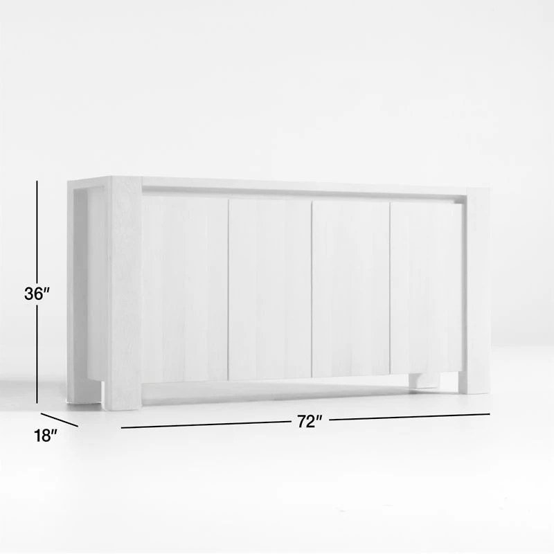Terra 72" Natural White Oak Solid Wood Credenza
