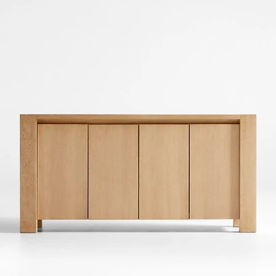 Terra 72" Natural White Oak Solid Wood Credenza