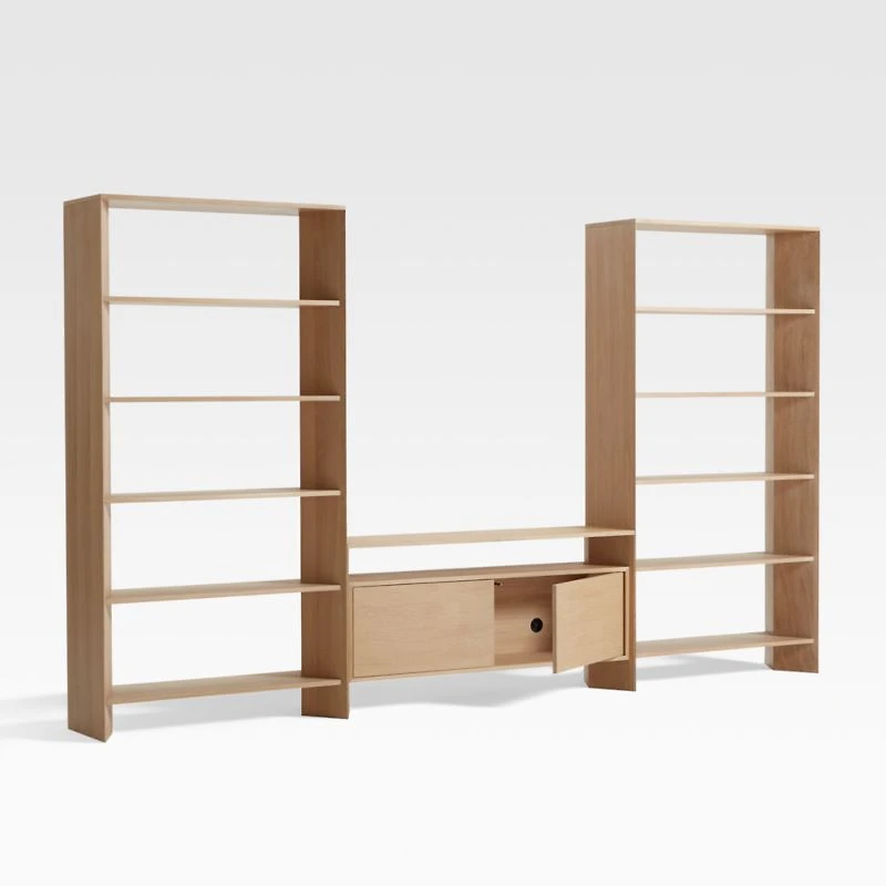 Terrazza 2-Door 52" Storage Media Console with 2 Bookcases