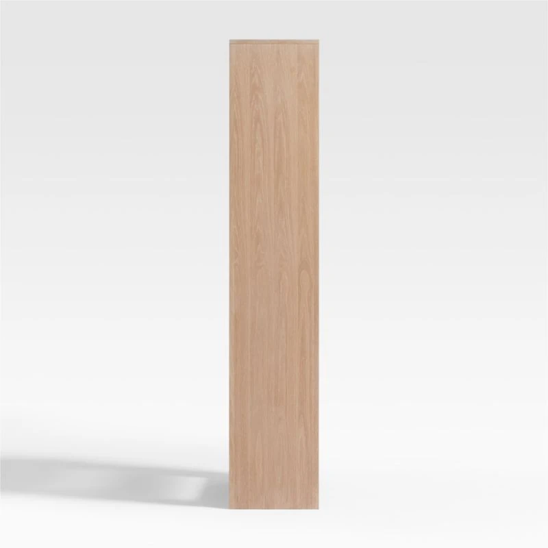 Terrazza 38" Natural Solid Oak Wood 5-Shelf Storage Bookshelf