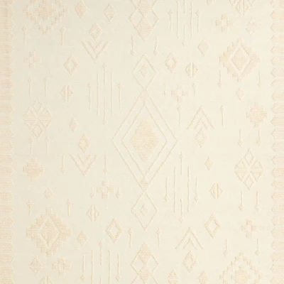 Textural Flatweave Ivory Wool and Cotton Kids 12"x18" Rug Swatch