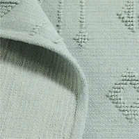 Textural Flatweave Verte Green Wool and Cotton Kids 12"x18" Rug Swatch