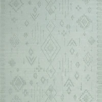 Textural Flatweave Verte Green Wool and Cotton Kids 12"x18" Rug Swatch