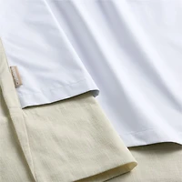 Stone Tan Textural Organic Cotton Chambray Blackout Window Curtain Panel 44"x63"