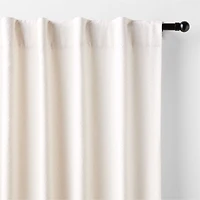 Textured Boucle Ivory Organic Cotton Semi Sheer Window Curtain Panel 52"x84"