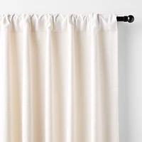 Textured Boucle Ivory Organic Cotton Semi Sheer Window Curtain Panel 52"x84"