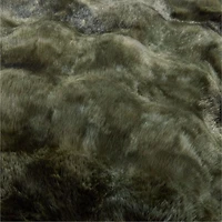 Textured Faux Fur 20"x20" Burnt Green Throw Pillow with Feather Insert