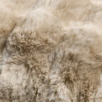 Textured Faux Fur Sierra Tan 20"x20" Throw Pillow with Feather Insert
