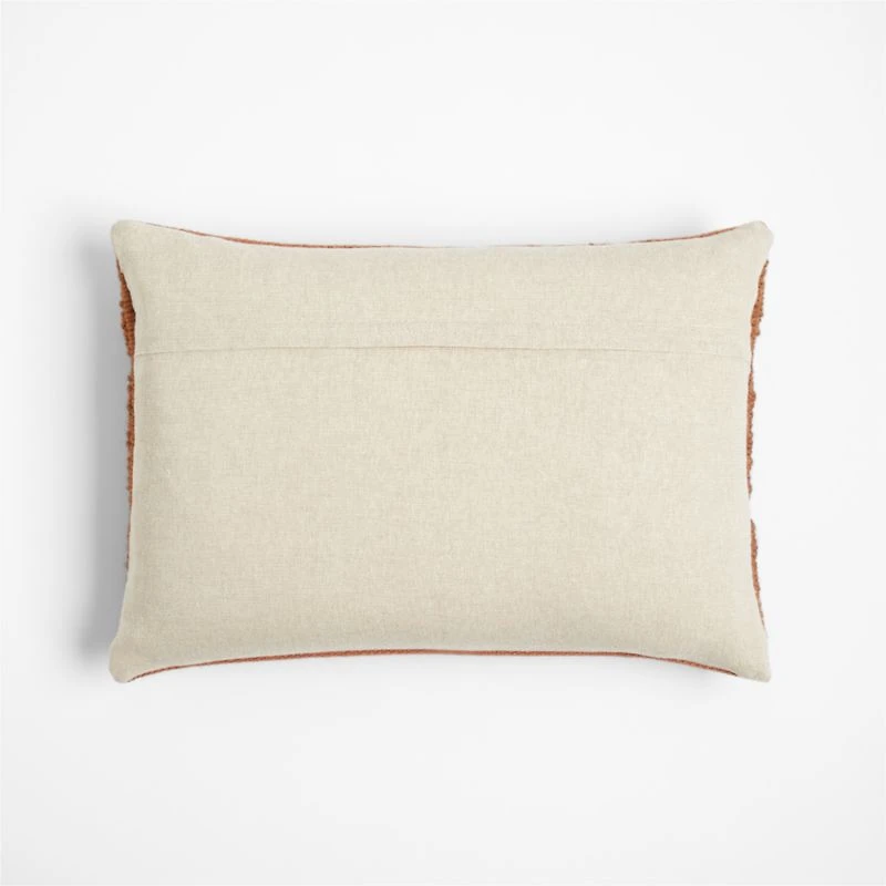 Lancaster 22"x15" Textured Spiced Orange Plaid Lumbar Pillow Cover