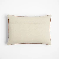 Lancaster 22"x15" Textured Spiced Orange Plaid Lumbar Pillow Cover
