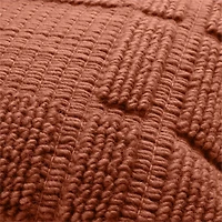 Lancaster 22"x15" Textured Spiced Orange Plaid Lumbar Pillow Cover