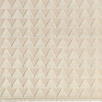 Textured Triangle Beige Hand-Woven Flatweave Kids Area Rug 6'x9'