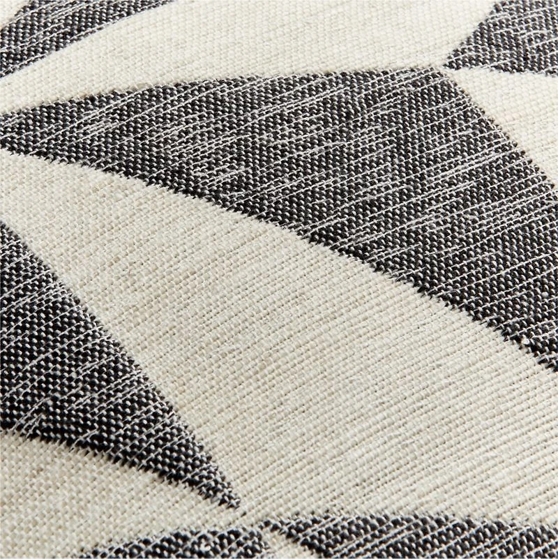Ink Black 20"x20" Textured Triangle Outdoor Throw Pillow