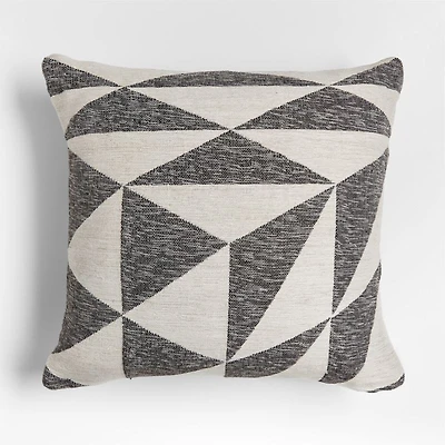 Ink Black 20"x20" Textured Triangle Outdoor Throw Pillow