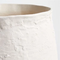 White Textured Ceramic Vase 9"