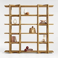 Thomas Barley Oak Wood Wide Open Bookcase/Room Divider