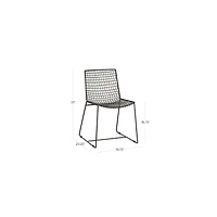 Tig Metal Dining Chair with Black Leather Cushion