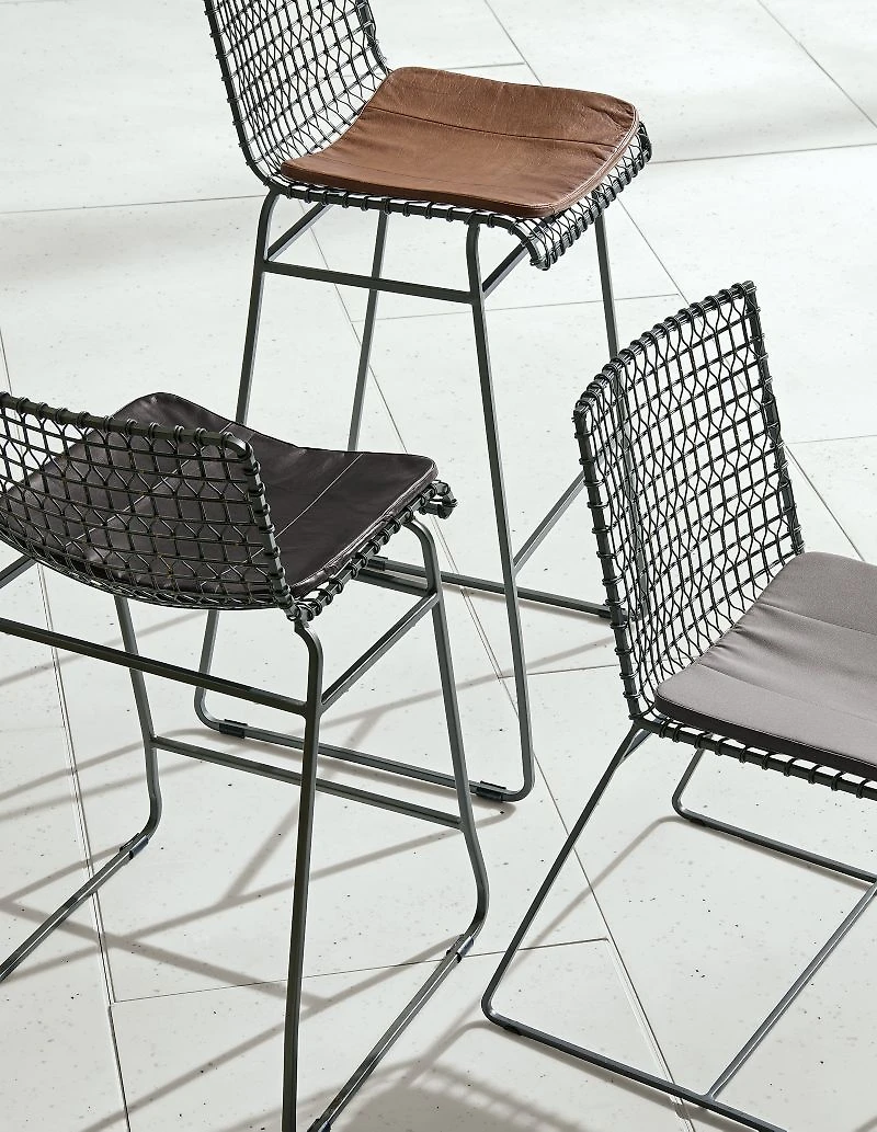 Tig Dining Chair Brown Leather Cushion