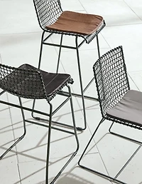 Tig Dining Chair Brown Leather Cushion
