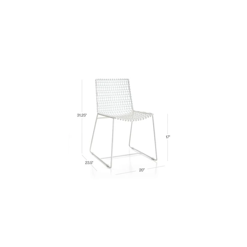 Tig Indoor/Outdoor White Metal Dining Chair