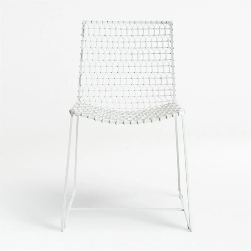 Tig Indoor/Outdoor White Metal Dining Chair