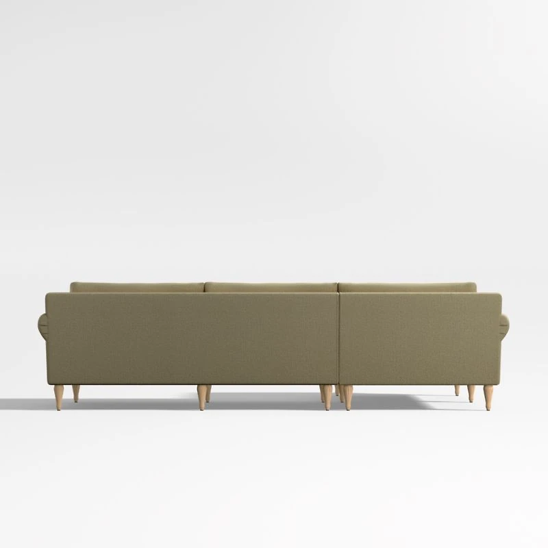 Timson Green Velvet 2-Piece Left Arm Chaise Sectional Sofa
