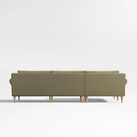 Timson Green Velvet 2-Piece Left Arm Chaise Sectional Sofa