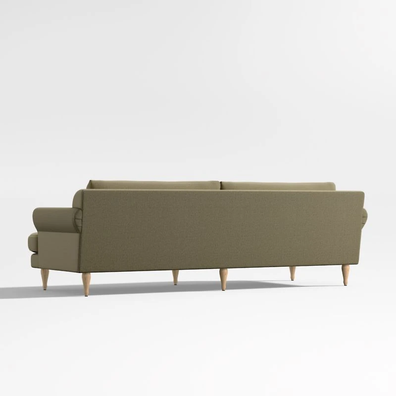 Timson 96" Green Roll-Arm Sofa