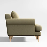 Timson 96" Green Roll-Arm Sofa