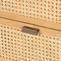 Tisdell Cane and Khaki Oak Wood 6-Drawer Dresser