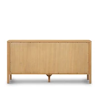 Tisdell Cane and Khaki Oak Wood 6-Drawer Dresser