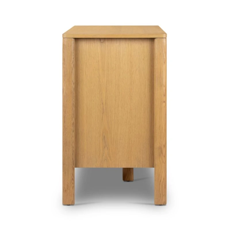 Tisdell Cane and Khaki Oak Wood 6-Drawer Dresser