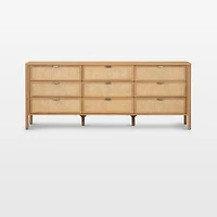 Tisdell Cane and Khaki Oak Wood -Drawer Dresser