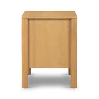 Tisdell Cane and Khaki Oak Wood Nightstand with Drawers