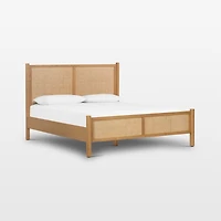 Tisdell Cane and Khaki Oak Wood Queen Bed