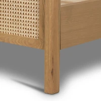 Tisdell Cane and Khaki Oak Wood Queen Bed