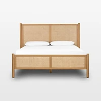 Tisdell Cane and Khaki Oak Wood Queen Bed