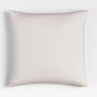 Tonal Checkerboard Organic Cotton Linen Blend 23"x23" Arctic Ivory Throw Pillow with Feather Insert