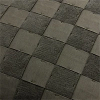 Tonal Checkerboard Organic Cotton Linen Blend 23"x23" Burnt Green Throw Pillow with Feather Insert