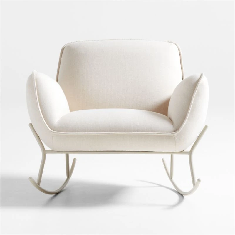 Tonal Cream Upholstered Nursery Rocking Chair